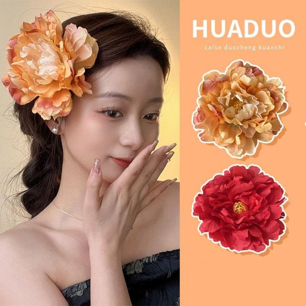 14cm Brooch Pin Simulation Girl Hairpins Fashion Flower Hair Clip  For Beach Vacation