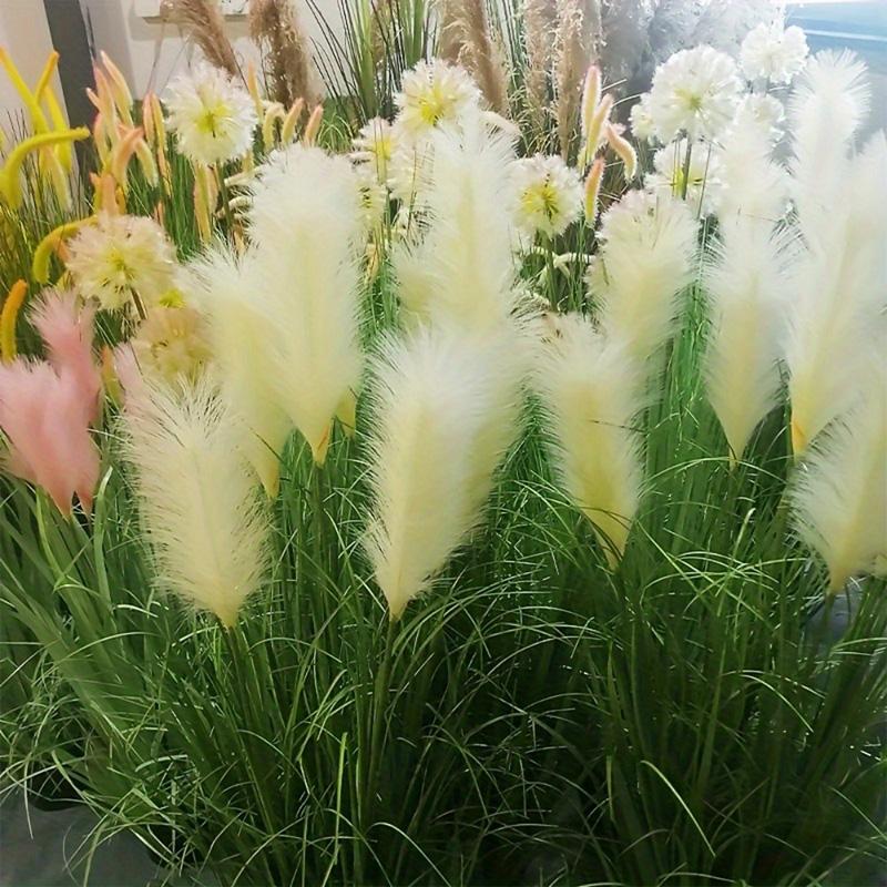 2 Bündel Seiden-Zwiebelgras 80cm Künstliche Sträucher Ganzjährige Innen-/Außennutzung Großes Schilf-Bouquet Heim-Gartendekor Künstliche Pflanzen