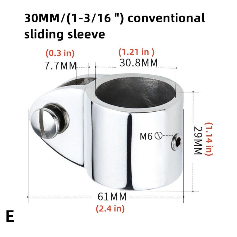 Pair of O.D. 19/20/22/25/30/32/38mm Boat Awning Umbrella Accessories Yacht Hardware 316 Stainless Steel Fixed Bracket Clamps