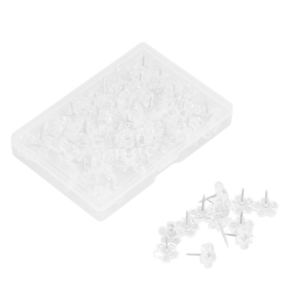 100 szt. Szpilki do korsarzu Przezroczyste Białe Plastikowe Szpilki do Pozycjonowania Główki Kwiatowe Szpilki do Korsarzu Rękodzieło