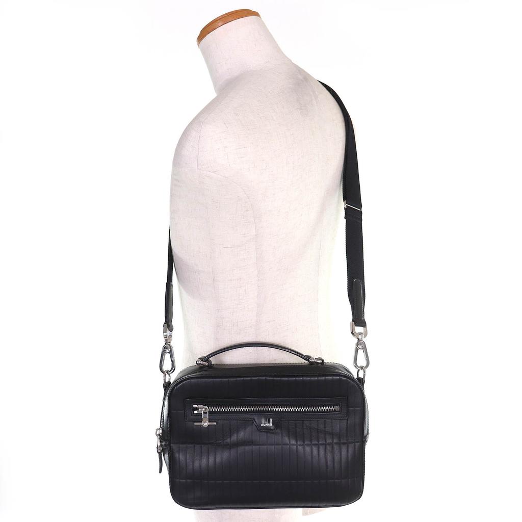 Great Dunhill Shoulder Bag Roller Gas Top Handle Bag calf leather 2way bag black Used