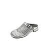 Design sense Roman woven hollow bag head cool slippers 2025 summer new wear round head thick heel muller shoes women