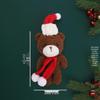 Cute Christmas Bear Plush with Blush, Scarf, Jumpsuit & Keychain Pendant - Adorable Stuffed Toy Gift
