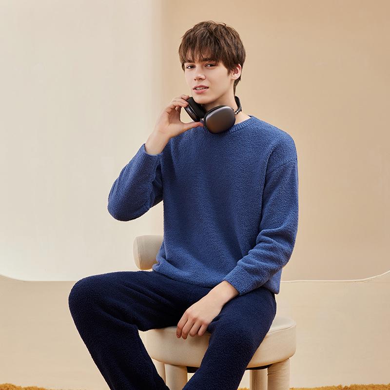 Women's Thick Half-Velvet Winter Pajamas Set - Soft, Fluffy, and Warm for Indoor and Outdoor Wear