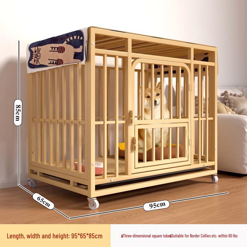 Medium Indoor Dog Cage with Toilet for Golden Retriever, Samoyed, Border Collie, Labrador - Thickened Pet House Fence
