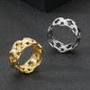 11MM 316L Stainless Steel Finger Rings for Men Punk Personalized Male Charms Cuban Chain Ring Cocktail Party Jewelry Gift