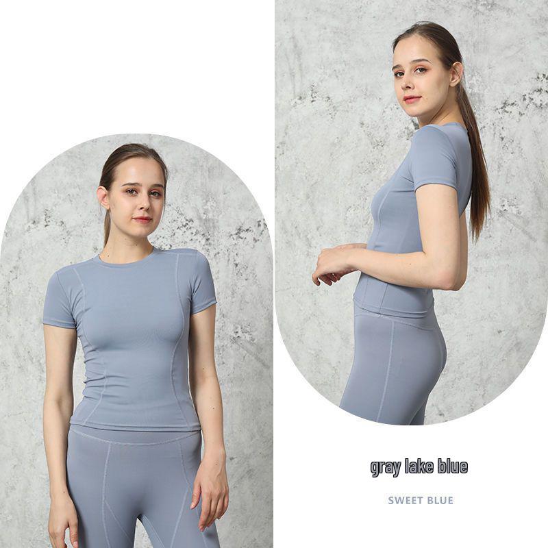 

Women s Quick Dry Slim Fit Sports T-Shirt - Short Sleeve Yoga & Running Top Small синий