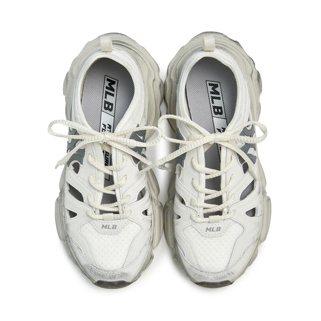 MLB New York Yankees Stoff Synthetikleder Dicke Sohle Hohl Runde Zehenpartie Schnürung Low-Top Dad Shoes Unisex Sneaker 3ASDCS263-50WHS