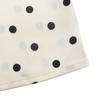 Maxi Abito a Pois in Pizzo con Scollo a V e Maniche a Sbuffo Stile Vacanza Francese