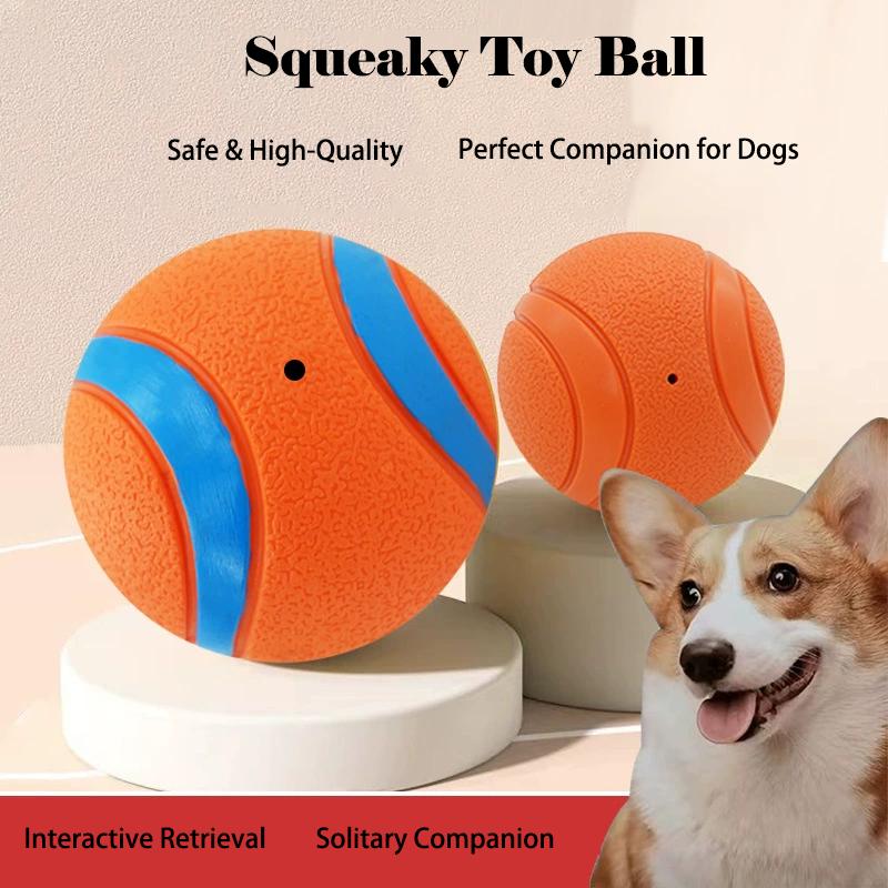 Interactive Dog Toy Ball Durable Squeaky Chew Resistant Pet Chasing Toy Ball For Teeth Grinding Training Self Entertainment