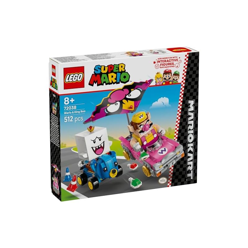 LEGO Super Mario Mario Kart – Wario and King Boo 72038 Toy for Boys and Girls