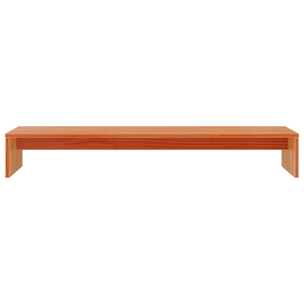 Monitor Stand Wax Brown 100 X 27 X 15 Cm Solid Pine Wood