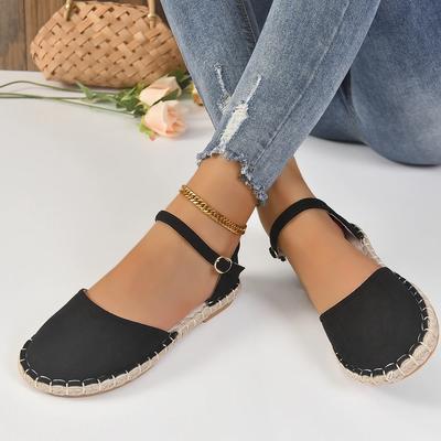 Scarpe da donna taglie forti 43 Espadrillas con cinturino alla caviglia Sandali romani Scarpe basse in corda di canapa Scarpe da donna Comode Sandali estivi da donna 2022