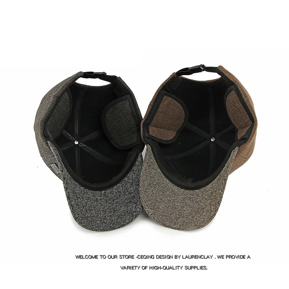 Autumn Winter Cap Men Velvet Thick Baseball Cap Ear Protection Warm Cotton Cap