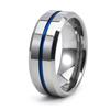 2026 Jewelry 8MM Wide Face Groove Diagonal Ring Men's Fashion Unisex Style Ring Accessories