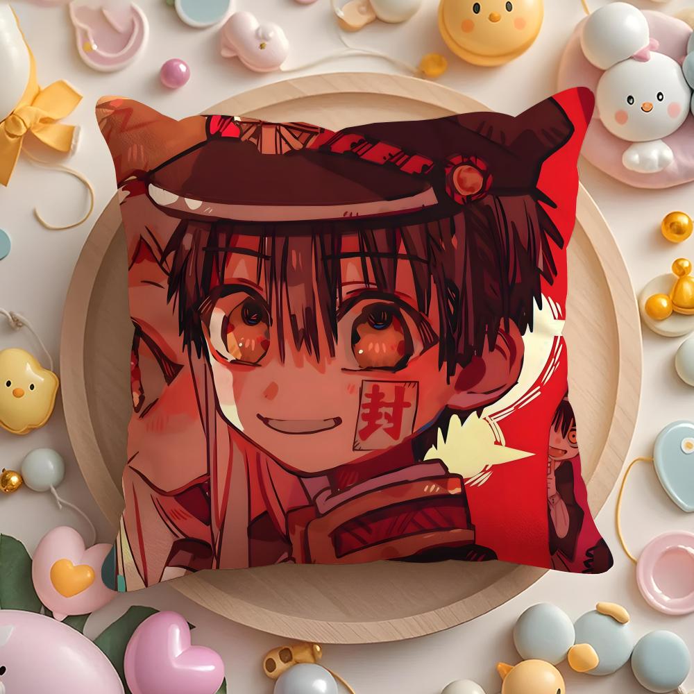 Anime Toilet-Bound Hanako-Kun Cushion Cover Home & Car Multi-Scene Pillow Cover - Reversible, Soft & Durable For Daily Use