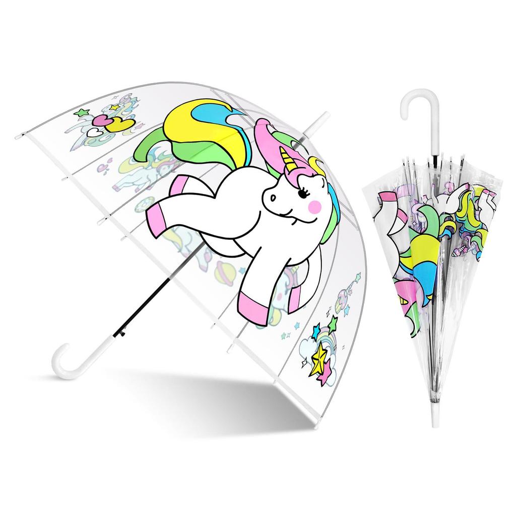 Unicorn Windproof Transparent Children's Rainbow Umbrella