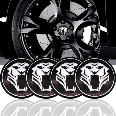 4 X Tiger Head Car Steering Tire Wheel Center Car Sticker Hub Cap Emblem Badge Decals Symbol