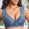 Lace Bras for Women Large Size Seamless Bra Underwear Push Up Front Buckle Bra Fixed Cup Lace Tank Bra for Women