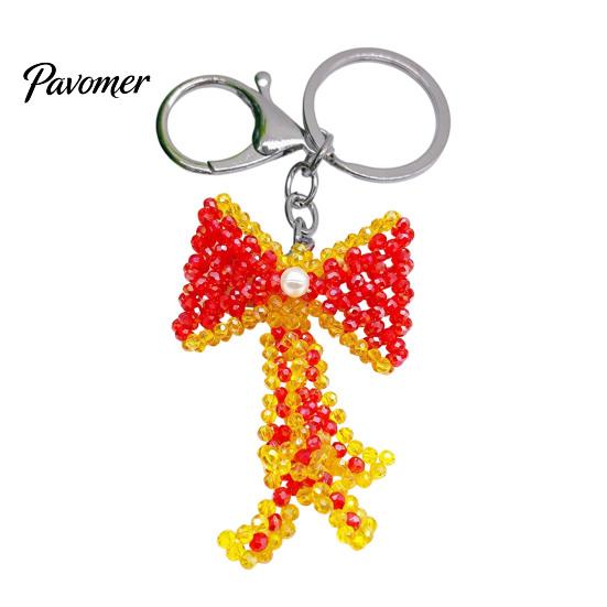 Beaded Key Holder Handmade Christmas Keychain, Xmas Tree Wreath Gift Box Bell Backpack Charm Santa Keyring, Hanging Decor for Party Favors
