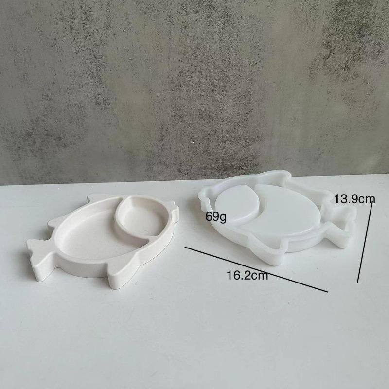 Owl Fish Clover Storage Tray Silicone Mold Heart Plaster Resin Jewelry Storage Plate Gypsum Mould Crystal Drop Glue DIY Decor