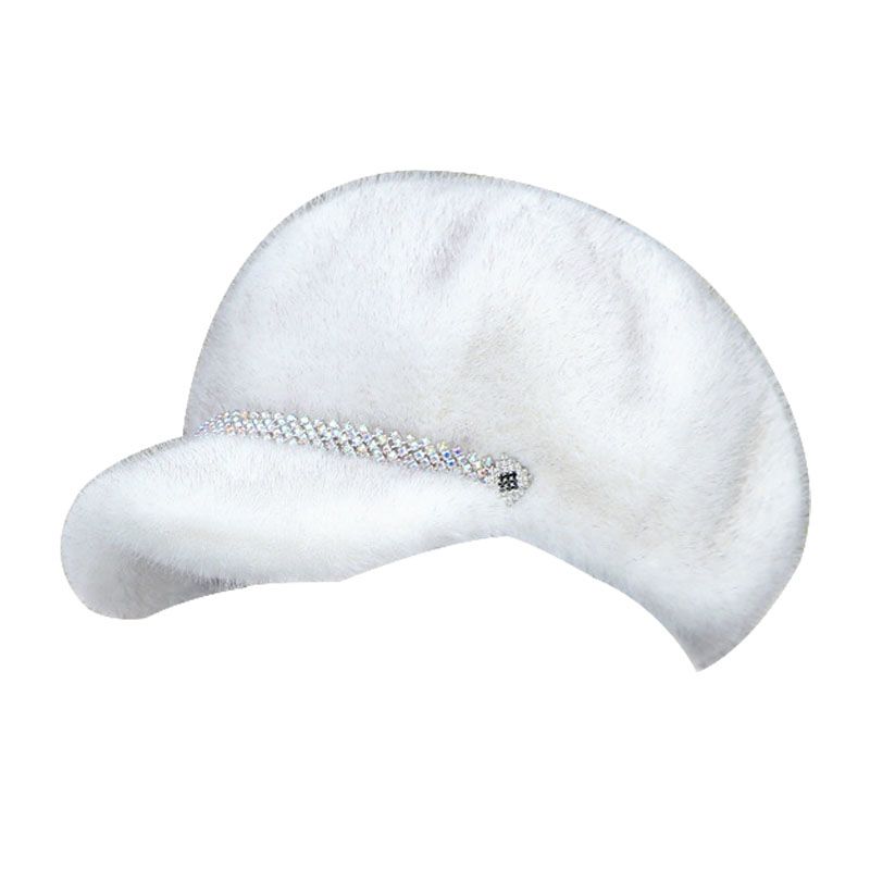 Winter Warm Hat Fashionable Mink Velvet Thickened Beanie Ear Flap Octagonal Cap for Women Men Unisex