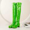 Fashion Autumn winter high-heeled women's boots are thin patent leather high-heeled boots, patent leather thick heel boots,knee boot