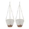 2 Pack 10 Inch Self Watering Hanging Planter Plastic Wood Hanging Flower Pot Basket with Drainage