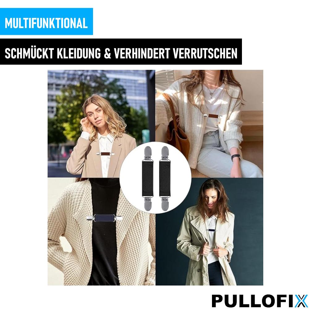 PULLOFIX 4-piece Retro Sweater Collar Clips Set Sleeve Holders Cardigan