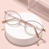 New Fashion Women Reading Glasses Men Metal Frame Blue Light Blocking Far Sight Eyeglasses with Diopter +1.0+1.5+2.5+3.5+4.5