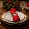 Deer Napkin Rings for Dinner Christmas Ring, Alloy Elk Holder, Holiday Decorative Clips Thanksgiving Ring Winter Party Festive Dining Table Decoration