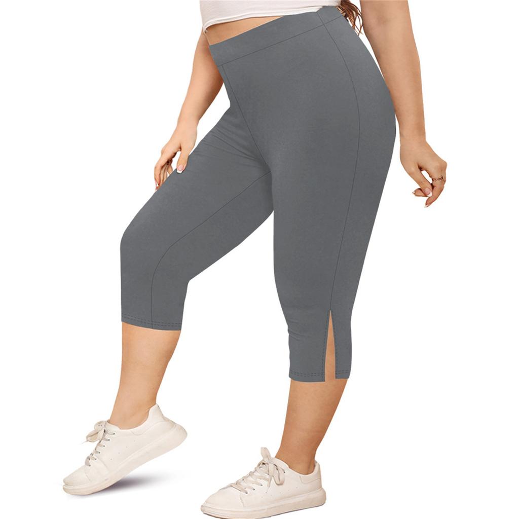 Women's Fashionable Casual Plus Size Athletic Leggings With High Waist And Butt-Lifting Effect 7/8 Length Yoga Shorts