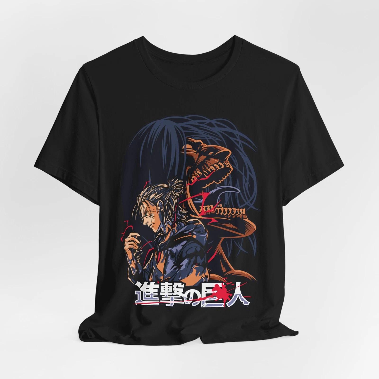 Anime-Inspired Unisex Jersey Tee, Attack on Titan Shirt, Graphic T-Shirt, [...] L