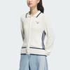 Adidas Originals Retro Strickjacke SS25 Sporty Club Markenlogo Vintage Lässig Sportlich Langarm Strickware Damen Strickjacken Han-Jade-Weiß JM8017