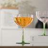 Crystal Petal Shaped Wine Glasses French Style Tall Foot Wine Cup Elegant Flower Shape Goblet  Bar