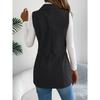 QICED Autumn and Winter Casual Single-breasted Suit Collar Corduroy Vest Jacket for Women