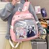 Y2K Emoji Cat Ita Backpack Cute Girls Transparent Rucksack Large Capacity Student DIY Display School Bag Fashion Travel Knapsack
