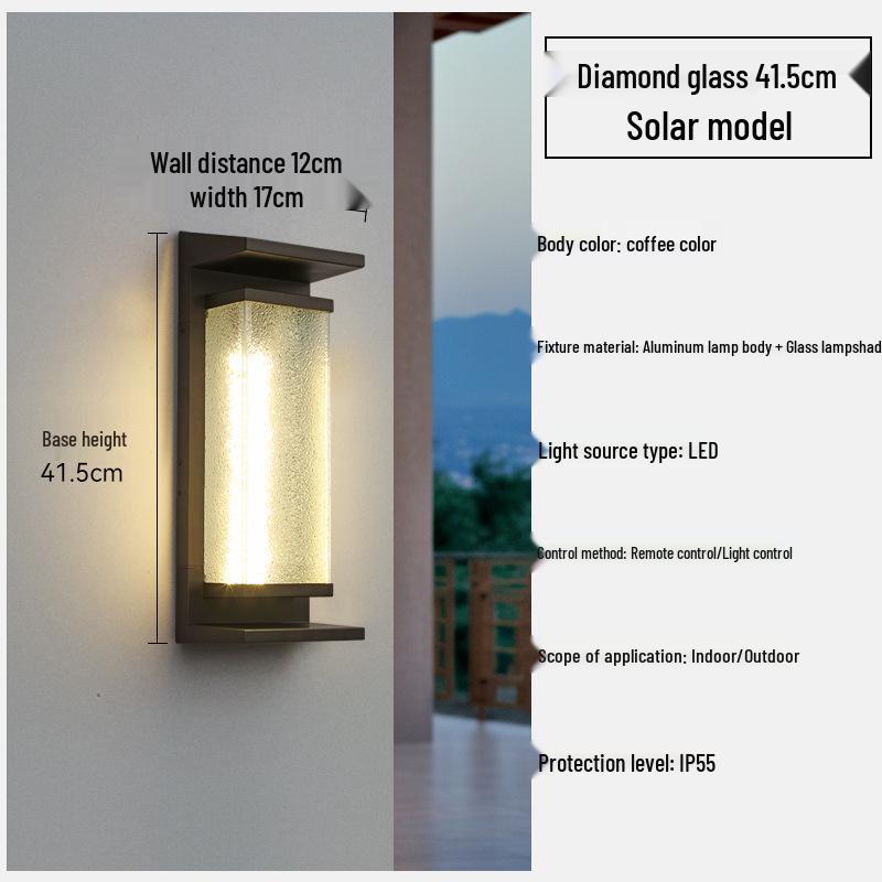 Solar Italian-Style Courtyard Wall Light – Waterproof, No Wiring Needed