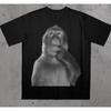 Thinking Monkey Graphic Tshirt Unisex Unisex Funny Animal Meme Casual Oversized Short Sleeve Cotton Streetwear Tops