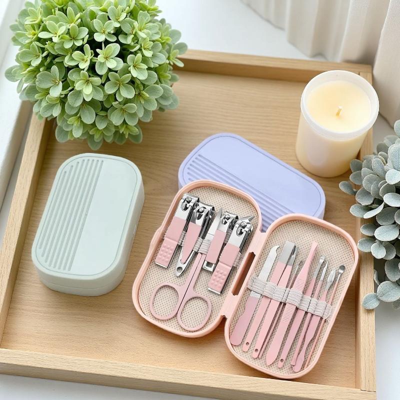 14 Pcs Deluxe Manicure & Pedicure Set Stainless Steel Nail Scissors, Clippers, Ear Digging Spoon For Men & Women