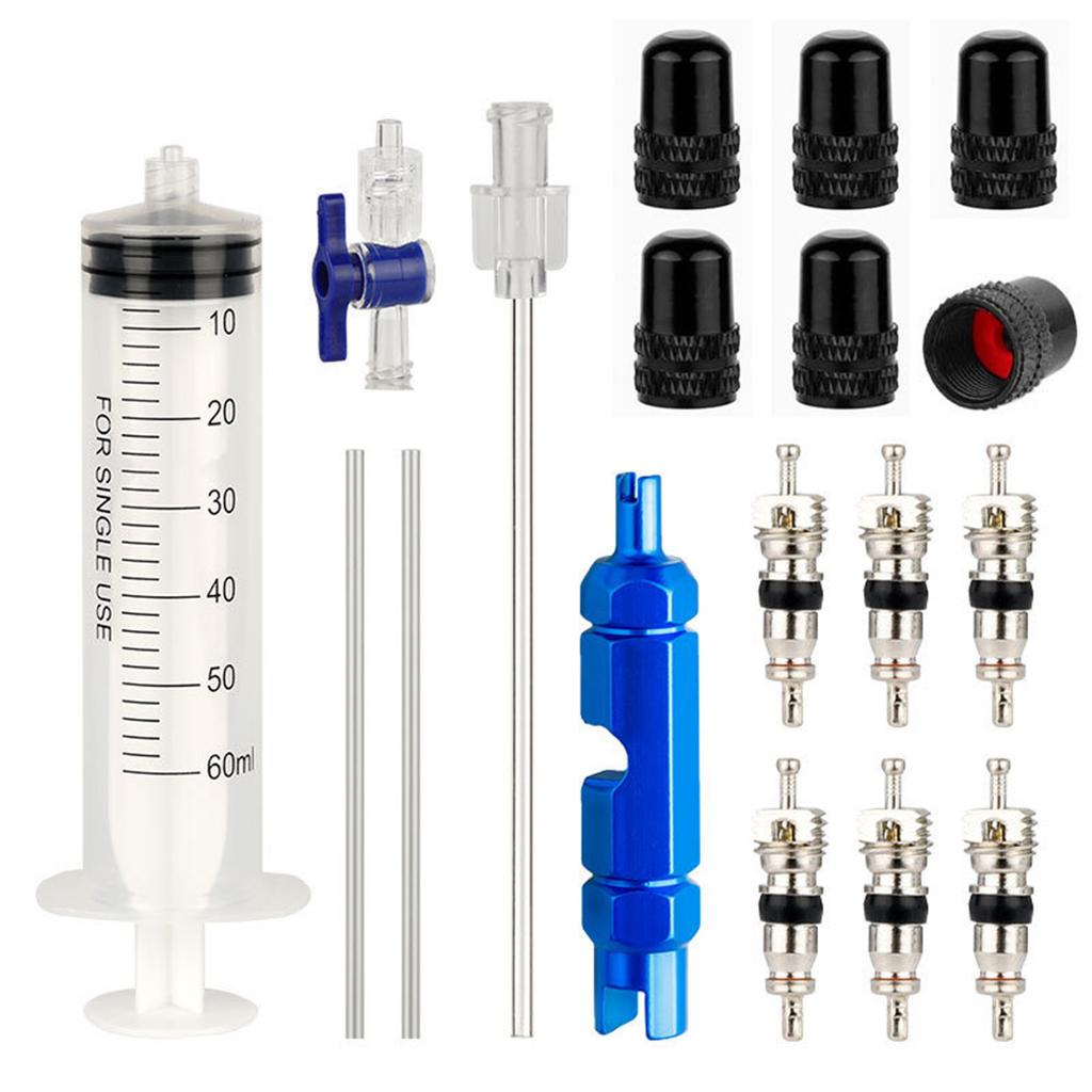 Road Bike Tire Repair Kits Mountain Bike Tubeless Tyre Sealant Syringe 60ml Bicycle Tire Fluid Injection Tool Enduring