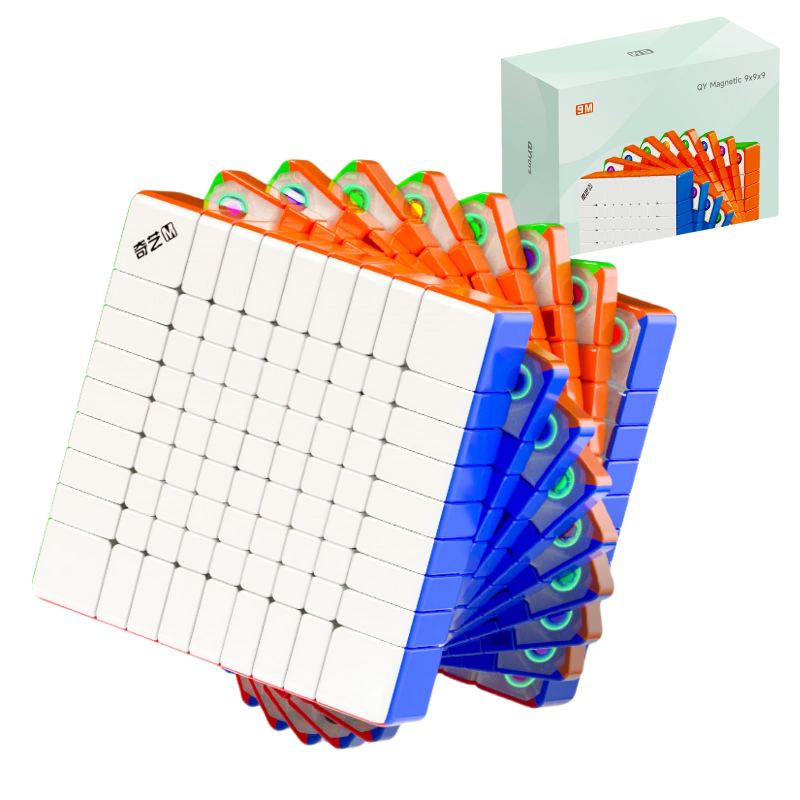 

Bucubke QY 9x9 Magnetic Stickerless Puzzle, Authentic 68mm Magic Cube, QY 9x9x9, Built-in Magnets, 2024 QY 9M Magnetic Puzzle Cube