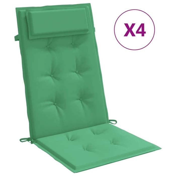 VidaXL High Back Chair Cushions Set of 4 Green Oxford Fabric, Cushion, Chair Cushion, Seat Cushion 361890