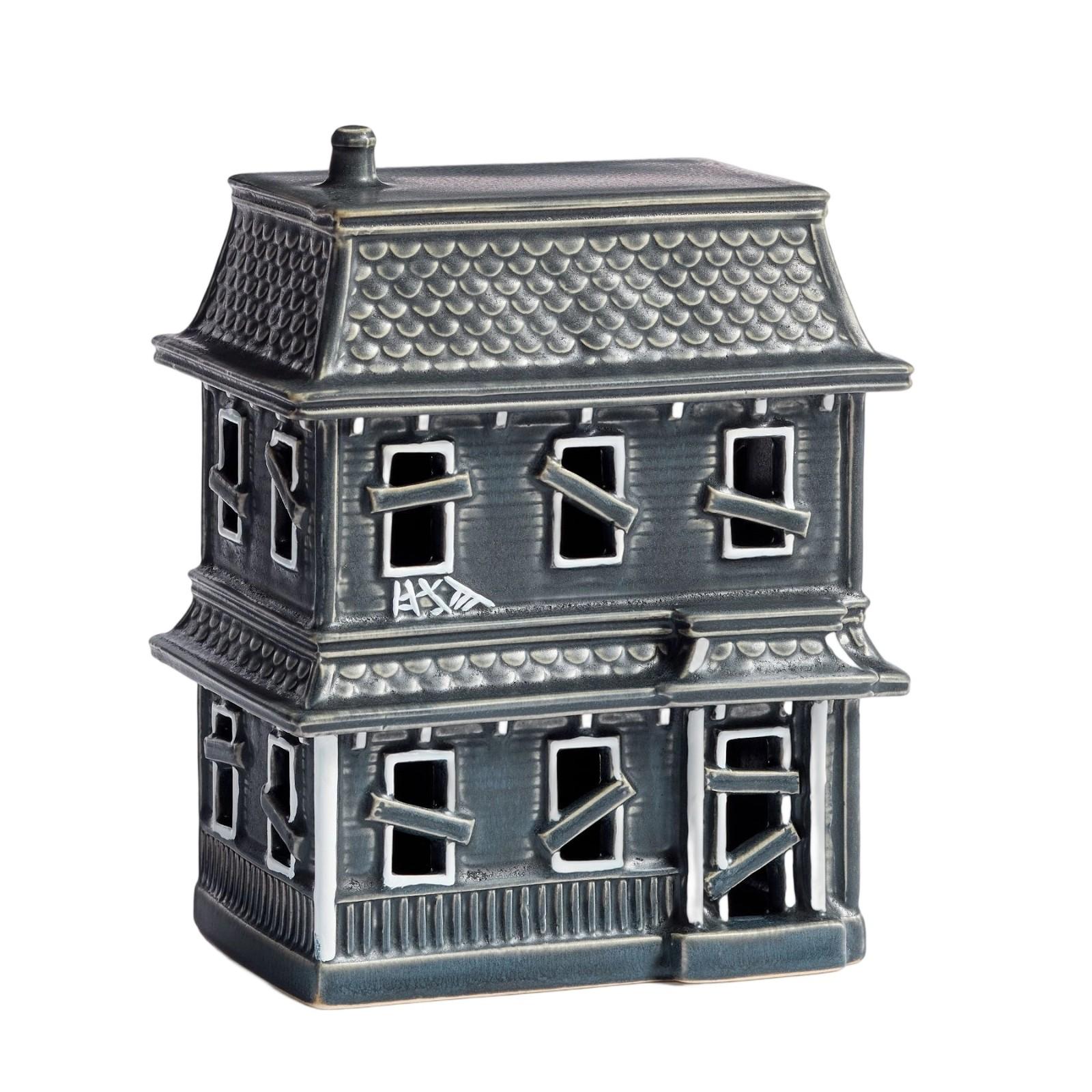 

Black Haunted House Resin Halloween Home Decor One Size