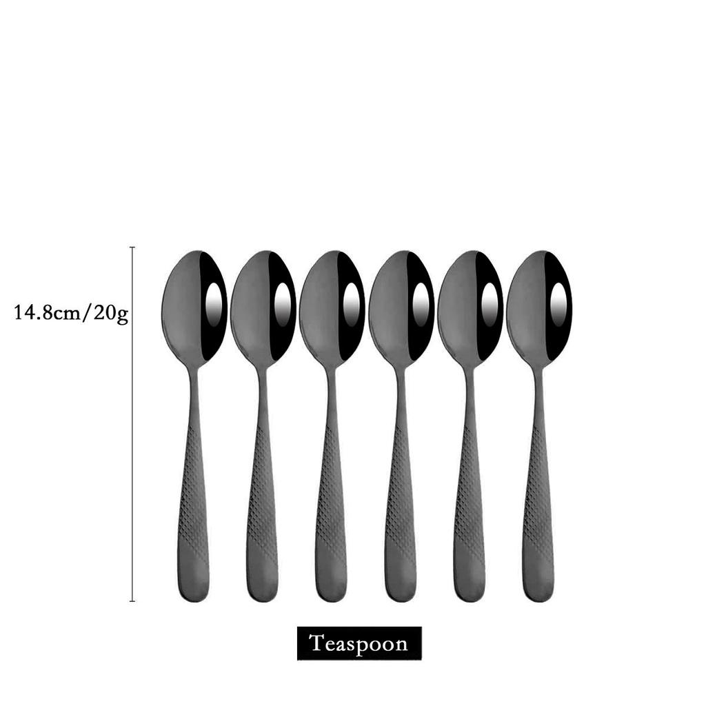 Luxury Black Flatware Cutlery Set Stainless Steel Silverware Dinnerware Set Mirror Dinner Fork Knife Coffee Spoon Tableware Set