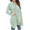 Women's Fashion Casual Floral Print Medium Length Cardigan Jacket Coat