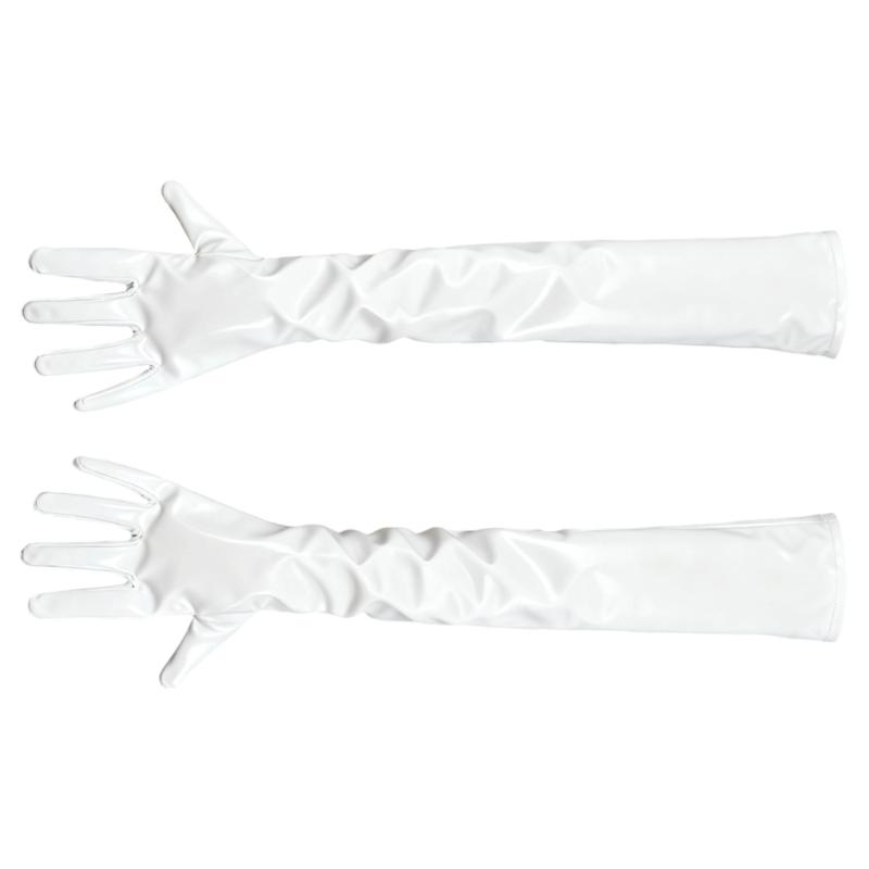 Women Long PU Leather Gloves Evening Party Costume PU Leather Cosplay Dress Accessories Halloween Gift