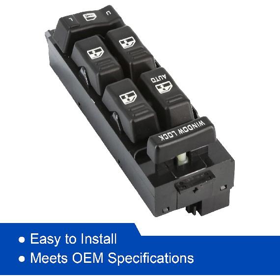 Power Window Switch Master Control Driver Side Compatible For 2000 2001 2002 Chevy Silverado Tahoe Suburban & GMC Yukon XL Sierra 1500HD 2500HD 3500,