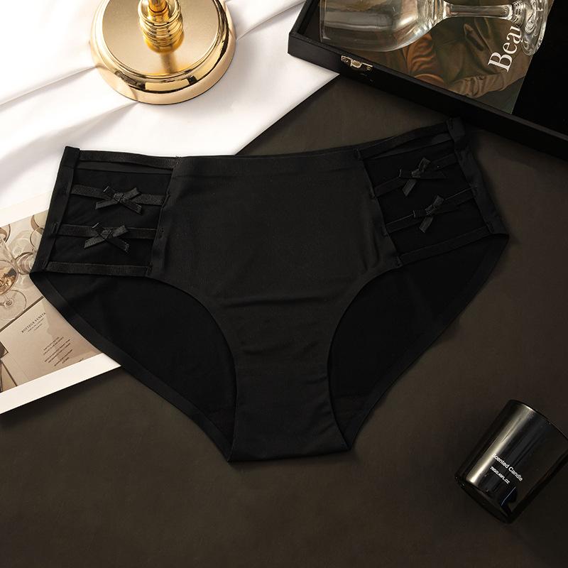 Damen Frühling und Sommer Neu Überkreuzte Hohle Bare Feeling Atmungsaktive Hüftslips ohne Abdrücke