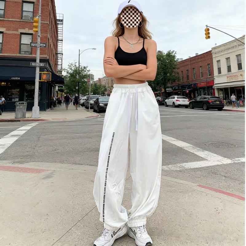 

Spicy Girl European Jazz Dance High-Waist Harem Pants - Trendy Summer Hip Hop Style Medium білий
